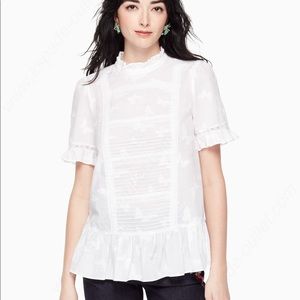 Kate Spade butterfly white blouse